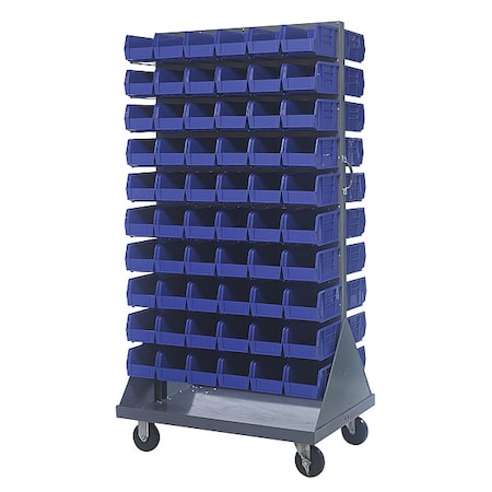 Steel Mobile Louvered Floor Rack, 36 in W x 24 in D x 72 in H, Gray MPN:QMD-36H-230BL