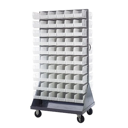 Steel Mobile Louvered Floor Rack, 24 in D x 72 in H x 36 in W, Gray MPN:QMD-36H-230CL