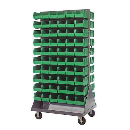 Steel Mobile Louvered Floor Rack, 36 in W x 24 in D x 72 in H, Gray MPN:QMD-36H-230GN