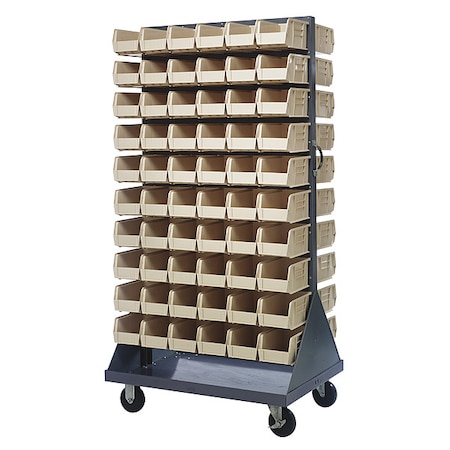 Steel Mobile Louvered Floor Rack, 36 in W x 24 in D x 72 in H, Gray MPN:QMD-36H-230IV