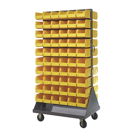 Steel Mobile Louvered Floor Rack, 36 in W x 24 in D x 72 in H, Gray MPN:QMD-36H-230YL