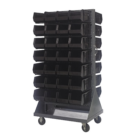 Steel Mobile Louvered Floor Rack, 36 in W x 24 in D x 72 in H, Gray MPN:QMD-36H-240BK