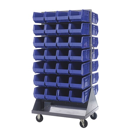 Steel Mobile Louvered Floor Rack, 36 in W x 24 in D x 72 in H, Gray MPN:QMD-36H-240BL