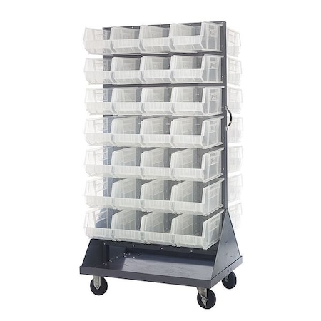Steel Mobile Louvered Floor Rack, 24 in D x 72 in H x 36 in W, Gray MPN:QMD-36H-240CL