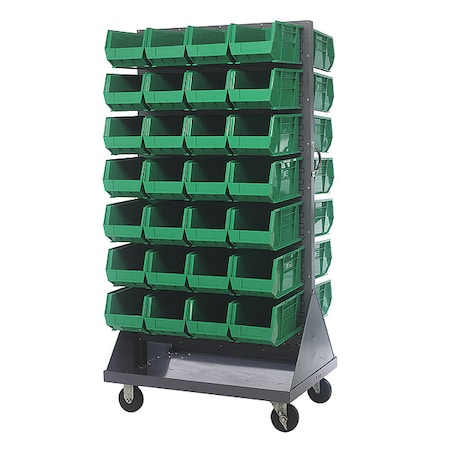 Steel Mobile Louvered Floor Rack, 36 in W x 24 in D x 72 in H, Gray MPN:QMD-36H-240GN