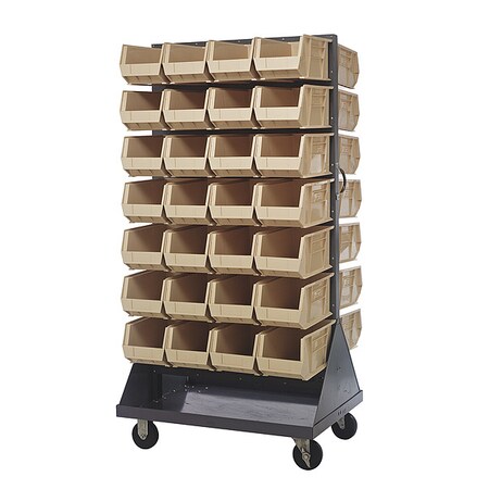 Steel Mobile Louvered Floor Rack, 36 in W x 24 in D x 72 in H, Gray MPN:QMD-36H-240IV
