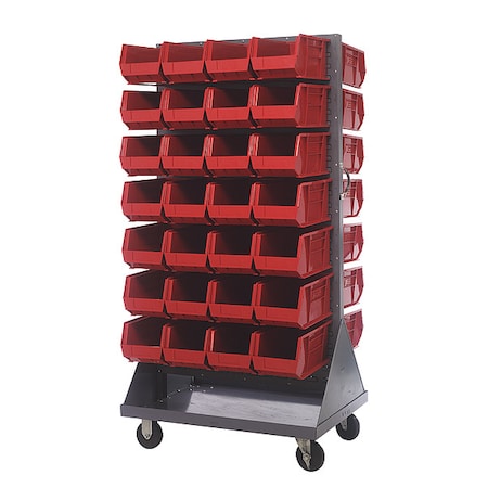 Steel Mobile Louvered Floor Rack, 36 in W x 24 in D x 72 in H, Gray MPN:QMD-36H-240RD