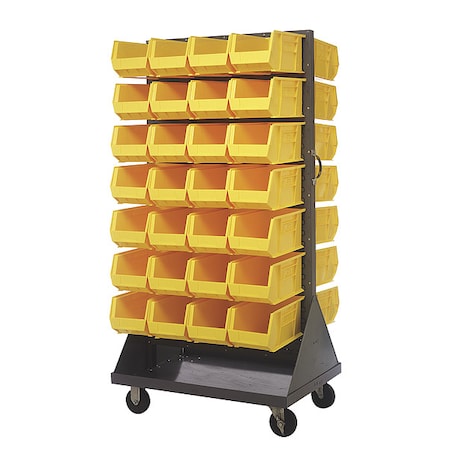 Steel Mobile Louvered Floor Rack, 36 in W x 24 in D x 72 in H, Gray MPN:QMD-36H-240YL