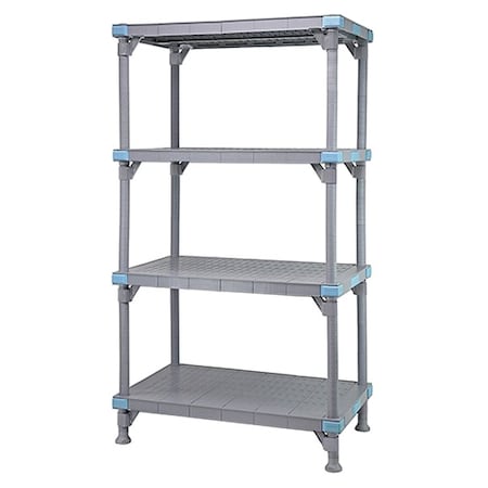 Shelving Unit, 18 in D, 36 in W, 62 in H, 4 Shelves, Gray MPN:QP183662SS-4