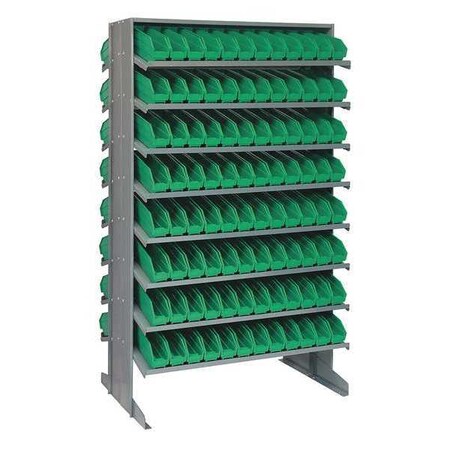 Steel Pick Rack, 24 in D x 60 in H x 36 in W, 16 Shelves, Green MPN:QPRD-100GN