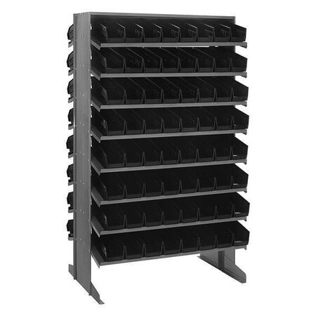 Steel Pick Rack, 24 in D x 60 in H x 36 in W, 16 Shelves, Black MPN:QPRD-101BK