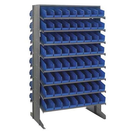 Steel Pick Rack, 24 in D x 60 in H x 36 in W, 16 Shelves, Blue MPN:QPRD-101BL