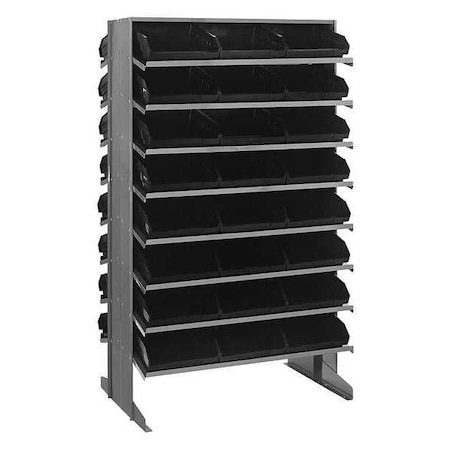 Steel Pick Rack, 24 in D x 60 in H x 36 in W, 16 Shelves, Black MPN:QPRD-109BK