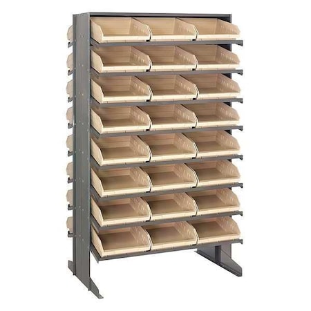 Steel Pick Rack, 24 in D x 60 in H x 36 in W, 16 Shelves, Ivory MPN:QPRD-109IV