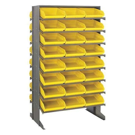 Steel Pick Rack, 24 in D x 60 in H x 36 in W, 16 Shelves, Yellow MPN:QPRD-109YL