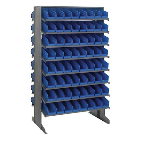 Steel Pick Rack, 24 in D x 64 in H x 36 in W, 16 Shelves, Blue MPN:QPRD-201BL