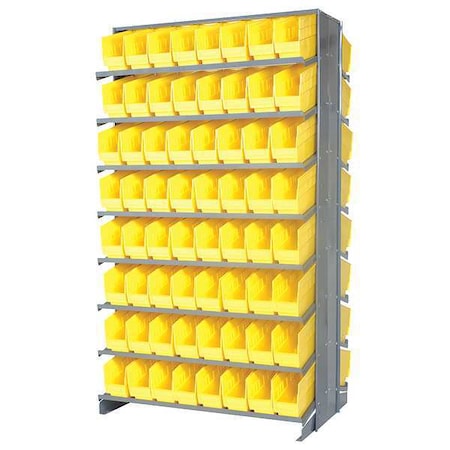 Steel Pick Rack, 24 in D x 64 in H x 36 in W, 16 Shelves, Yellow MPN:QPRD-201YL