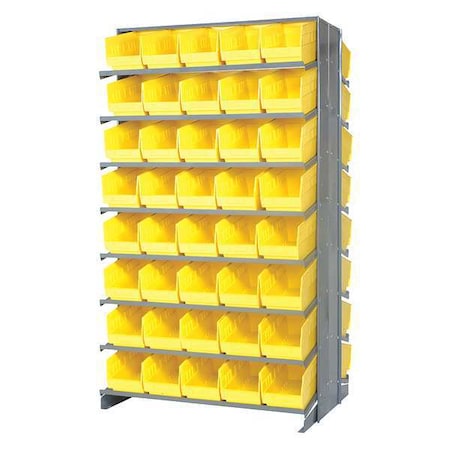 Steel Pick Rack, 24 in D x 64 in H x 36 in W, 16 Shelves, Yellow MPN:QPRD-202YL