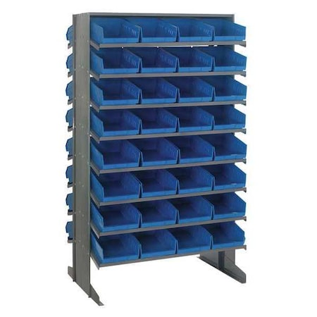Steel Pick Rack, 36 in W x 64 in H x 24 in D, 16 Shelves, Gray MPN:QPRD-207BL