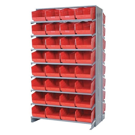Steel Pick Rack, 36 in W x 64 in H x 24 in D, 16 Shelves, Gray MPN:QPRD-207RD