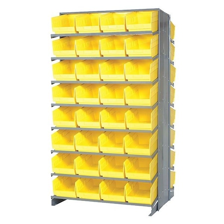 Steel Pick Rack, 36 in W x 64 in H x 24 in D, 16 Shelves, Gray MPN:QPRD-207YL