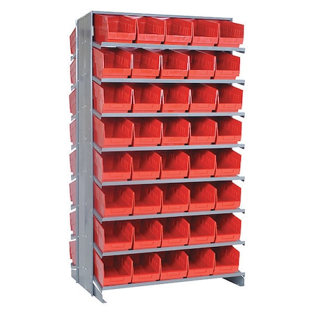 Steel Pick Rack, 24 in D x 60 in H x 36 in W, 16 Shelves, Red MPN:QPRD-501RD