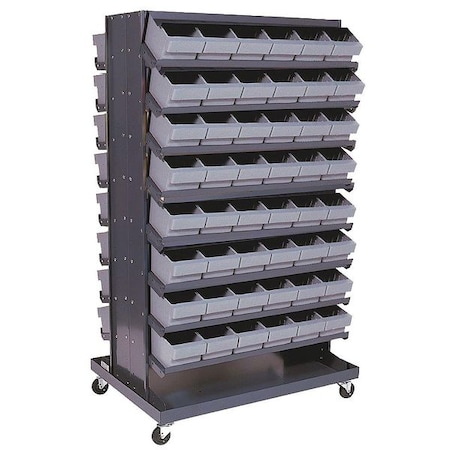 Steel Mobile Pick Rack, 36 in W x 60 in H x 24 in D, 16 Shelves, Gray MPN:QPRDM-601GY