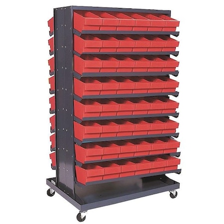 Steel Mobile Pick Rack, 36 in W x 60 in H x 24 in D, 16 Shelves, Gray MPN:QPRDM-601RD