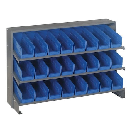 Steel Bench Pick Rack, 12 in D x 27 in H x 36 in W, 3 Shelves, Blue MPN:QPRHA-201BL