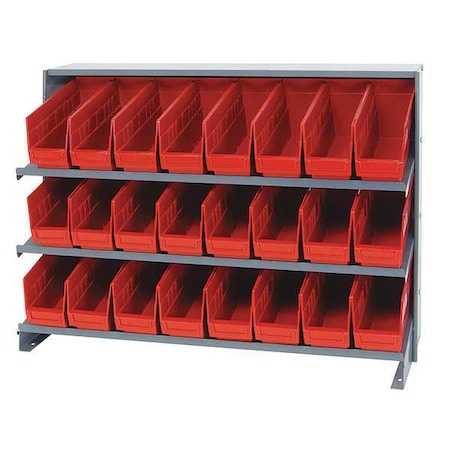 Steel Bench Pick Rack, 12 in D x 27 in H x 36 in W, 3 Shelves, Red MPN:QPRHA-201RD