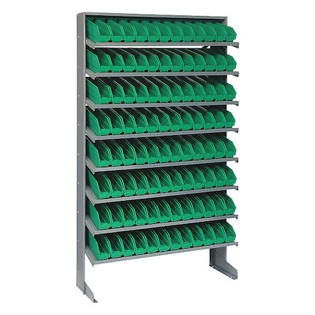Steel Pick Rack, 12 in D x 60 in H x 36 in W, 8 Shelves, Green MPN:QPRS-100GN