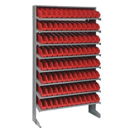 Steel Pick Rack, 12 in D x 60 in H x 36 in W, 8 Shelves, Red MPN:QPRS-100RD