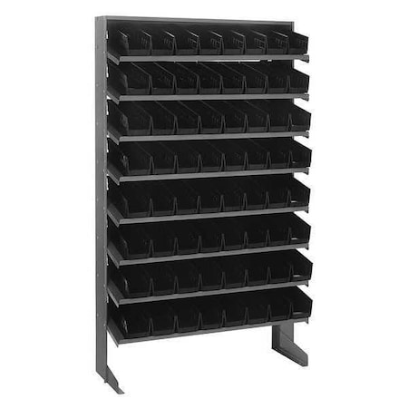 Steel Pick Rack, 12 in D x 60 in H x 36 in W, 8 Shelves, Black MPN:QPRS-101BK