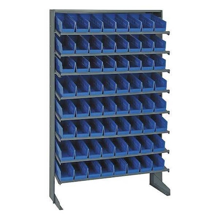 Steel Pick Rack, 12 in D x 60 in H x 36 in W, 8 Shelves, Blue MPN:QPRS-101BL