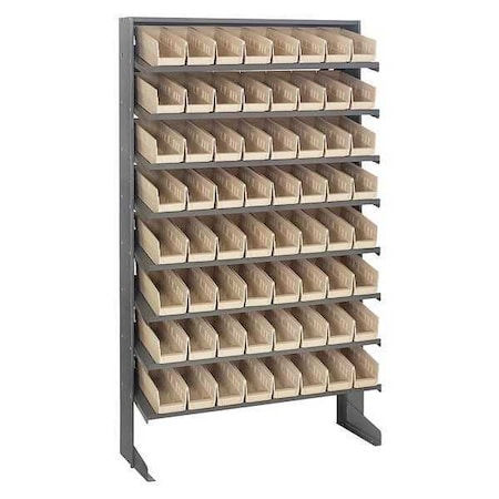 Steel Pick Rack, 12 in D x 60 in H x 36 in W, 8 Shelves, Ivory MPN:QPRS-101IV
