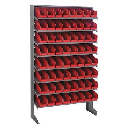 Steel Pick Rack, 12 in D x 60 in H x 36 in W, 8 Shelves, Red MPN:QPRS-101RD