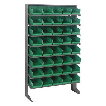 Steel Pick Rack, 12 in D x 60 in H x 36 in W, 8 Shelves, Green MPN:QPRS-102GN