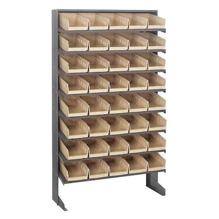 Steel Pick Rack, 12 in D x 60 in H x 36 in W, 8 Shelves, Ivory MPN:QPRS-102IV