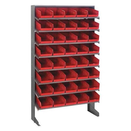 Steel Pick Rack, 12 in D x 60 in H x 36 in W, 8 Shelves, Red MPN:QPRS-102RD