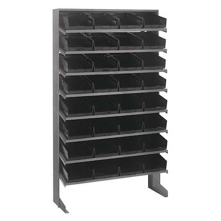 Steel Pick Rack, 36 in W x 60 in H x 12 in D, 8 Shelves, Gray MPN:QPRS-107BK