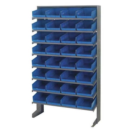 Steel Pick Rack, 36 in W x 60 in H x 12 in D, 8 Shelves, Gray MPN:QPRS-107BL