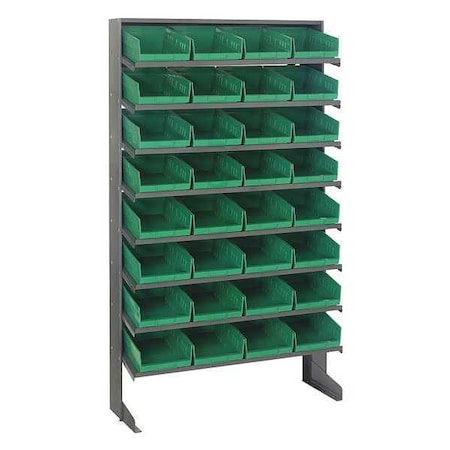 Steel Pick Rack, 36 in W x 60 in H x 12 in D, 8 Shelves, Gray MPN:QPRS-107GN