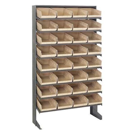 Steel Pick Rack, 36 in W x 60 in H x 12 in D, 8 Shelves, Gray MPN:QPRS-107IV