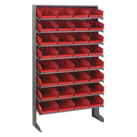 Steel Pick Rack, 36 in W x 60 in H x 12 in D, 8 Shelves, Gray MPN:QPRS-107RD