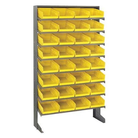 Steel Pick Rack, 36 in W x 60 in H x 12 in D, 8 Shelves, Gray MPN:QPRS-107YL