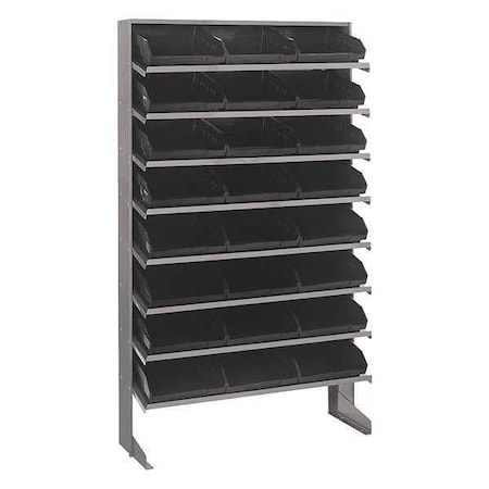 Plastic Pick Rack, 12 in D x 60 in H x 36 in W, 8 Shelves, Black MPN:QPRS-109BK