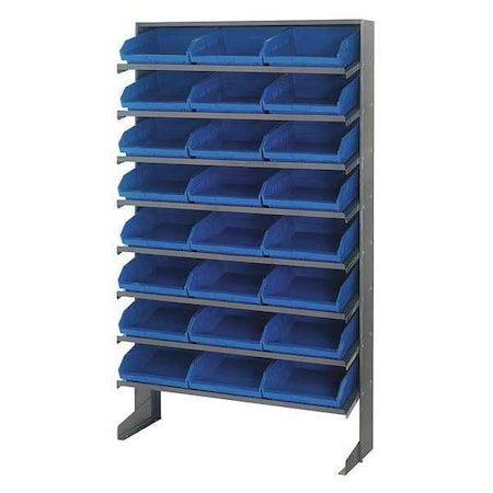 Plastic Pick Rack, 12 in D x 60 in H x 36 in W, 8 Shelves, Blue MPN:QPRS-109BL
