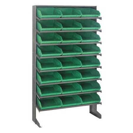Plastic Pick Rack, 12 in D x 60 in H x 36 in W, 8 Shelves, Green MPN:QPRS-109GN