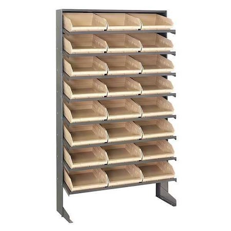 Plastic Pick Rack, 12 in D x 60 in H x 36 in W, 8 Shelves, Ivory MPN:QPRS-109IV