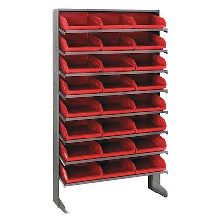 Plastic Pick Rack, 12 in D x 60 in H x 36 in W, 8 Shelves, Red MPN:QPRS-109RD